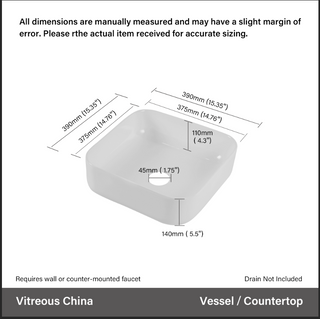 Sunvega White Ceramic Countertop Basin with High-Gloss Stain-Resistant Finish