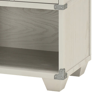 Sunvega Compact Bedside Table with USB Charging Port and Drawer