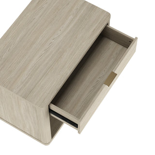 Sunvega Modern Brown Nightstand with Open Shelf and Drawer for Bedroom
