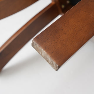 Sunvega Rubber Wood Dining Chair with Plush Cashmere Fabric and Circular Backrest
