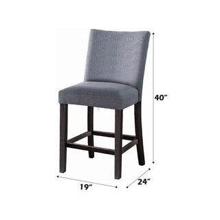 Sunvega Armless Parson Counter Height Chair with Weathered Espresso Finish Set of 2