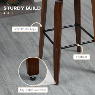 Sunvega PU Leather Swivel Barstools with Tufted Back and Footrest Set of 2 Black