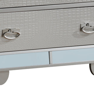 Sunvega Elegant Contemporary Storage Chest with Chic Silver Champagne Finish