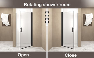 Sunvega 24x72 Inch Brushed Nickel Pivot Shower Door with Half Frame
