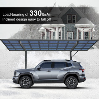 Sunvega 10x19 FT Arched Aluminum Carport with Polycarbonate Roof and Waterproof Design