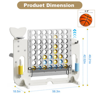 Sunvega 4-in-1 Giant Game Set with Basketball Hoop Ring Toss & Connect 4