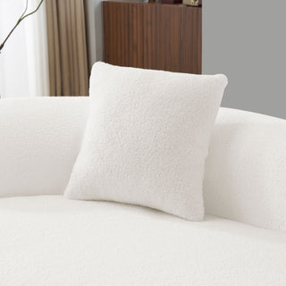 Sunvega Modern Curved Loveseat Sofa with Medium-Firm Cushion and Durable Teddy Fabric