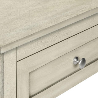 Sunvega Antique White Veneer Transitional End Table with Drawer and Shelf