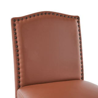 Sunvega Upholstered PU Leather Barstools Set of 2 with Rubberwood Legs 300LBS Capacity