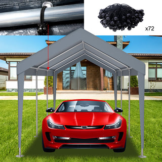 Sunvega 10x20ft Waterproof UV Protected Carport Canopy Cover with 72 Elastic Buckles