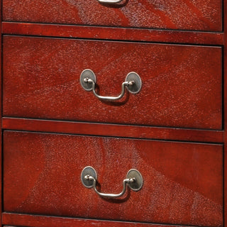 Sunvega Elegant Cherry Traditional Lingerie Chest with Spacious Drawers for Bedroom