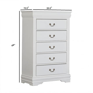 Sunvega Dark Cherry Finish Transitional Chest with English Dovetail Drawers and Bracket Legs