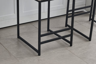 Sunvega Upholstered Linen Bar Stools Set of 2 with Metal Frame and Footrest
