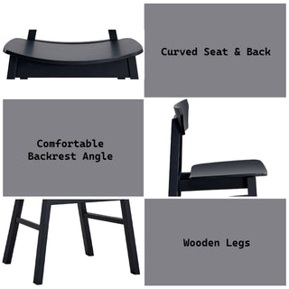 Sunvega Briar Black Finish Rectangular Dining Table with Fixed Wood Top