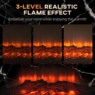 Sunvega Freestanding Electric Fireplace with Mantel LED Log Flame and Remote Control