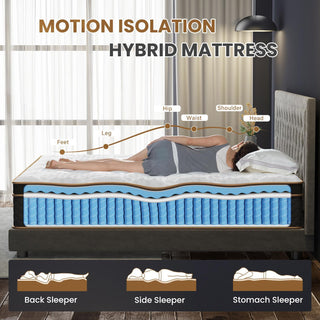 Sunvega Extra Plush King Hybrid Mattress with Gel Memory Foam and Edge Support