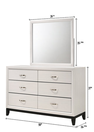 Sunvega Contemporary Gray Finish Wooden Dresser with Six Storage Drawers