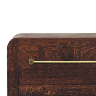 Sunvega Copenhagen 2-Drawer Smoked Oak And Mango Wood Nightstand