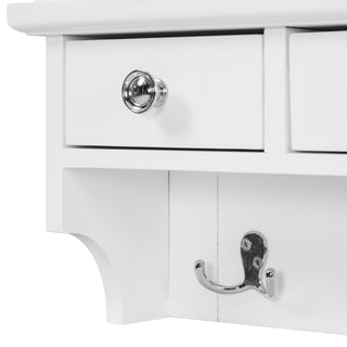 Sunvega Floating Makeup Vanity with Large Mirror Drawers Pockets and Hooks