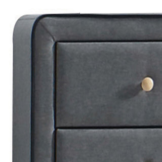 Sunvega Light Grey Upholstered Double Dresser with Six Drawers on Tapered Legs