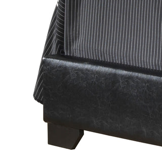 Sunvega Sleek Black Full Bed Frame with Chic Finish for Casual Elegance