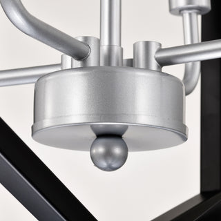 Sunvega 4-Light Matte Black and Gold Modern Industrial Chandelier for Dining Room