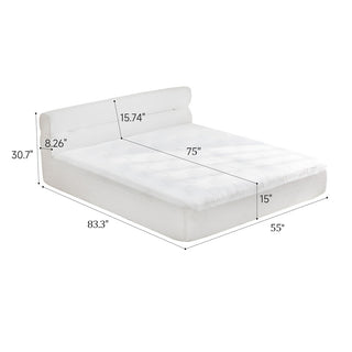 Sunvega All-in-One Full Mattress and Bed Frame with Cooling Fabric for Living Room