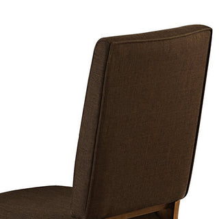 Sunvega Mid-Century Modern Upholstered Dining Side Chair Set of 2 with Walnut Finish