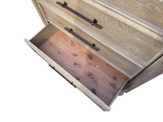 Sunvega Transitional Oak Chest with Angled Legs and Ball Bearing Glides