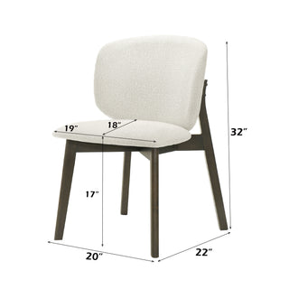 Sunvega Mallin Gray Chenille & Walnut Side Chair with Padded Seat and Back Cushion