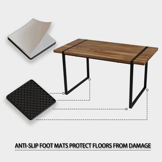 Sunvega Modern Industrial Rectangular MDF Dining Table for 4-6 People