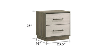 Sunvega Modern Two-Tone Wood Nightstand with Two Spacious Storage Drawers