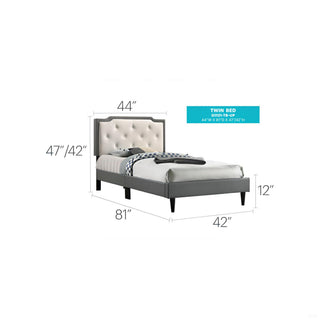 Sunvega Twin Bed Frame in Crisp White for Compact Living Areas