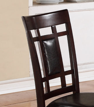 Sunvega Brown Espresso Finish Transitional 7-Pc Dining Set with Lattice Chairs