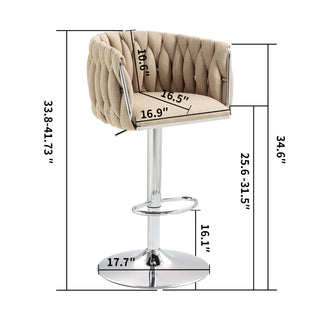 Sunvega 360 Degree Swivel Adjustable Counter Height Bar Stools Set of 2