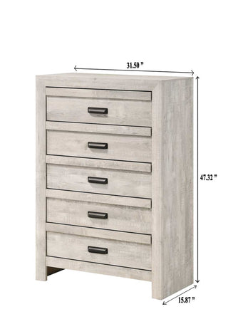 Sunvega Contemporary Gray Rustic Finish Wooden Nightstand with Two Storage Drawers