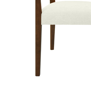 Sunvega Mid-Century Modern Cane Back Arm Dining Chairs with Upholstered Seat Set of 2