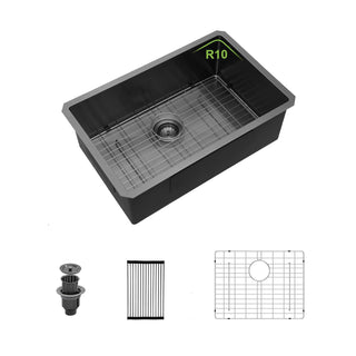 Sunvega 32x19 Inch Undermount Kitchen Sink with Superior Drainage and Soundproofing