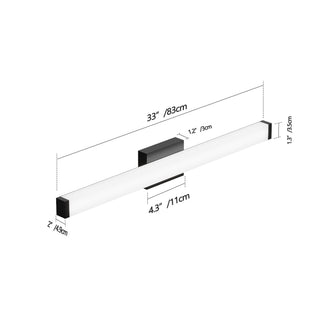 Sunvega 41 Inch LED Vanity Light Bar with Matte Black Finish for Bathroom Mirror