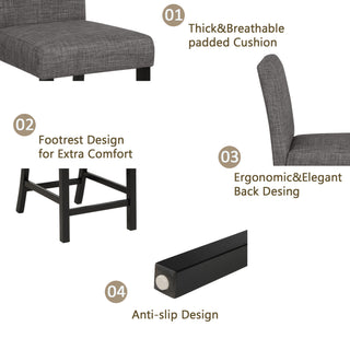 Sunvega Modern 5-Piece Dining Table Set with Upholstered Chairs for Kitchen and Dining Room