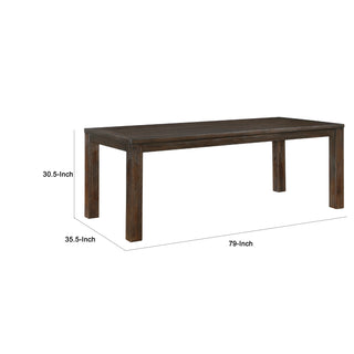 Sunvega Rectangular Acacia Wood Dining Table with Straight Legs 79 Inch