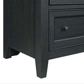 Sunvega Ebony 6-Drawer Chest with Classic Design and Sleek Metal Knobs