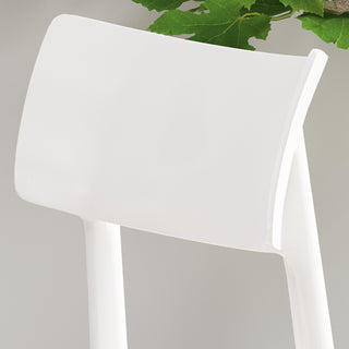 Sunvega Modern Polypropylene Dining Chairs with Sleek Tapered Wooden Legs Set of 2