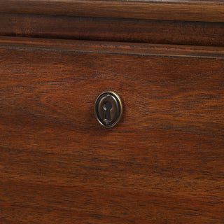 Sunvega Brown 3-Drawer Dresser with Antique Bronze Ring Hardware and Veneer