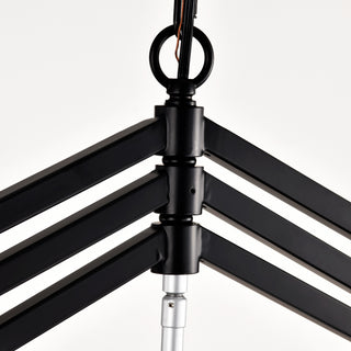 Sunvega 4-Light Matte Black and Gold Modern Industrial Chandelier for Dining Room