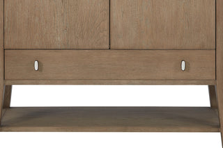 Sunvega Toffee Wood Cabinet with Soft-Close Hinges and Drawers