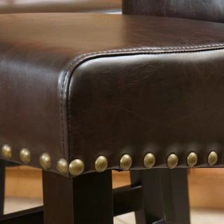 Sunvega Upholstered Counter Stool with Solid Wood Frame and Nailhead Trim