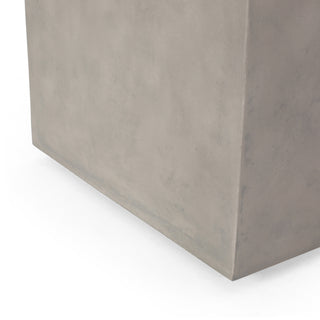 Sunvega Modern Ceramic Top Concrete Side Table Tank Holder with Polished Black Finish