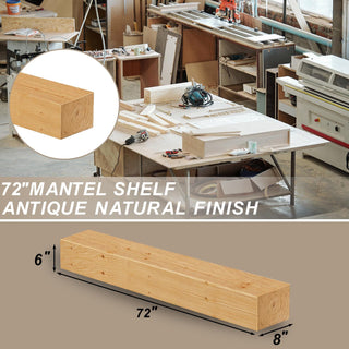 Sunvega Handcrafted Pine Wood Fireplace Mantel Shelf with Distinctive Wood Grain