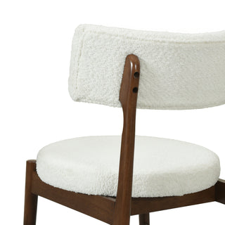 Sunvega Mid Century Modern Counter Stool Set of 2 with Upholstered Boucle Seat